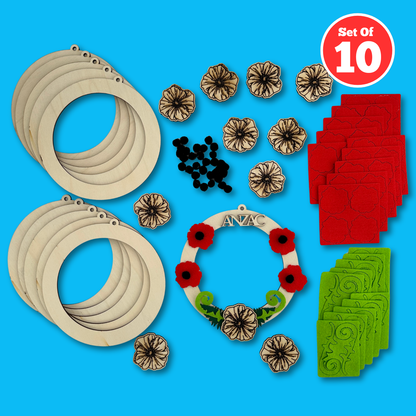 Set of 10 - ANZAC Wreath