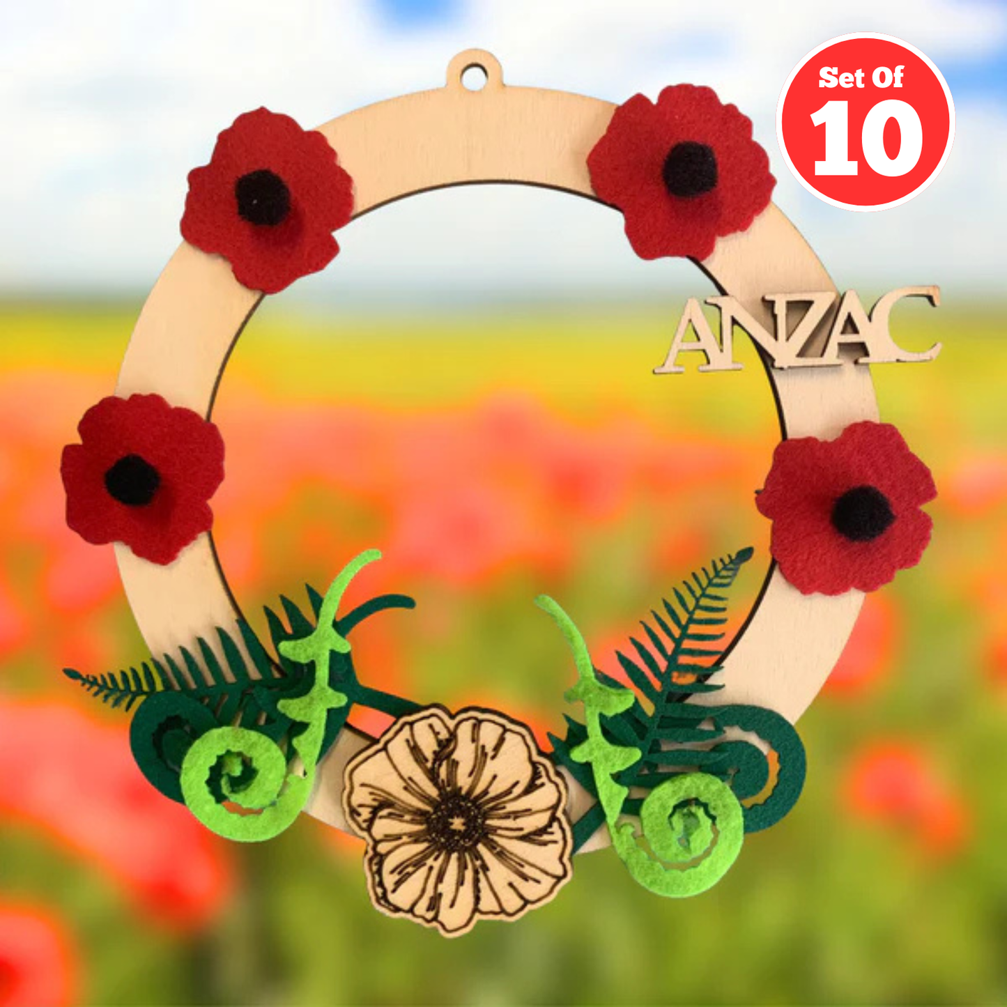 Set of 10 - ANZAC Wreath
