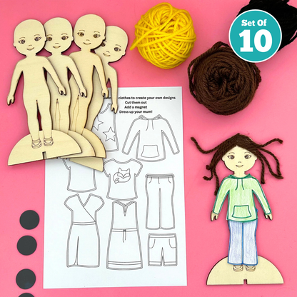 Set of 10 - Dress Up Mum Magnet