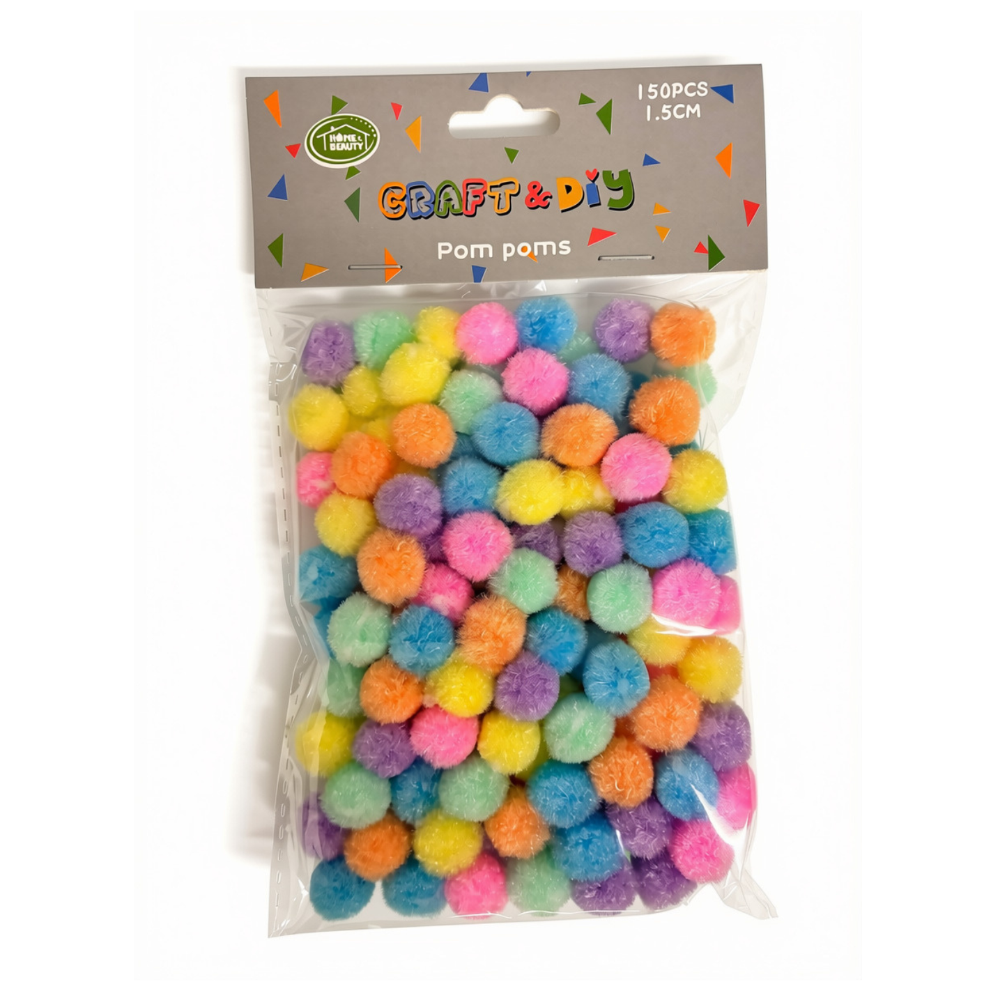 15mm mixed pom poms pastel