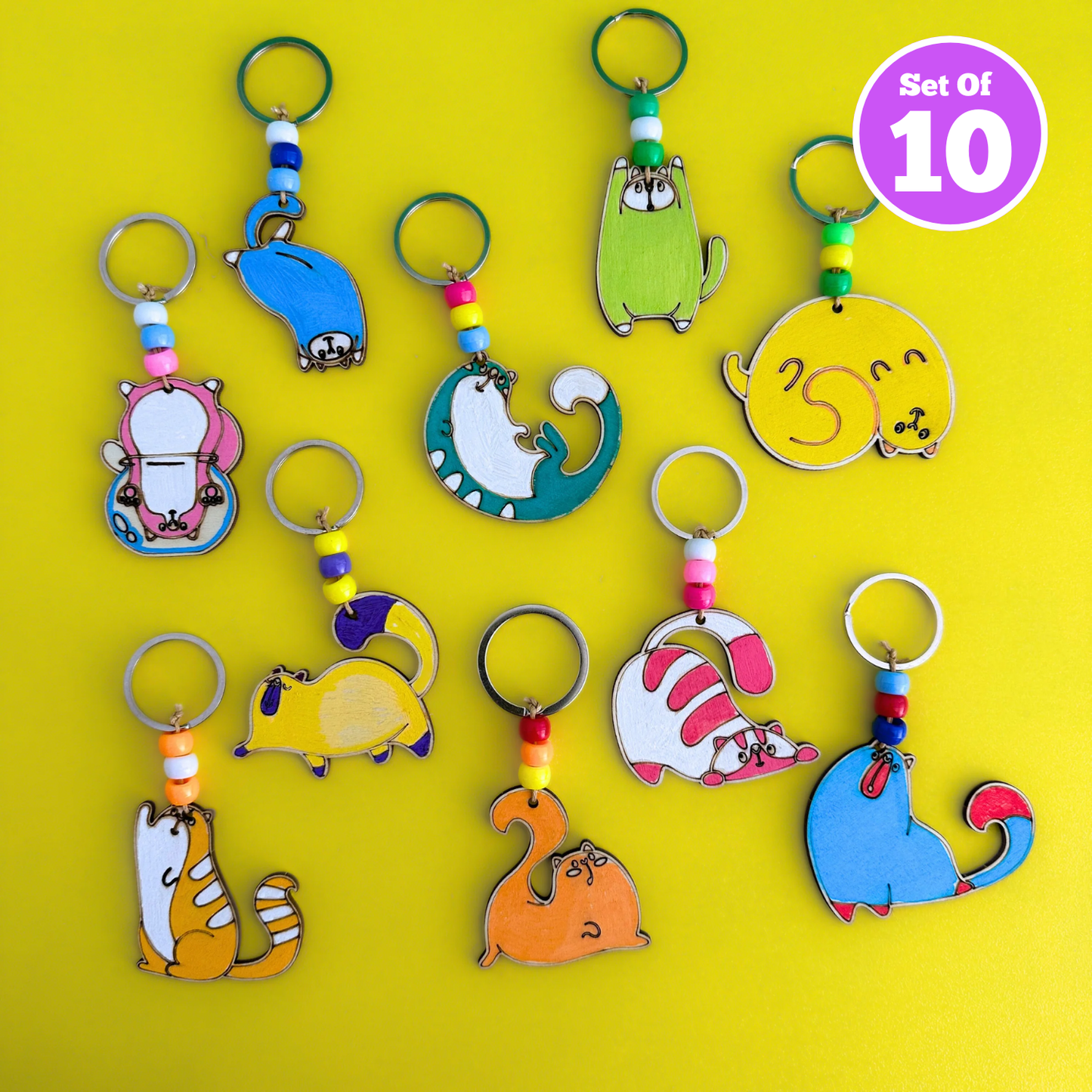 Set if 10 - Kitty Bag Charm