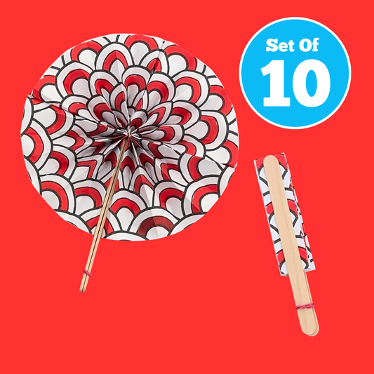 Set of 10 - Folding Fan