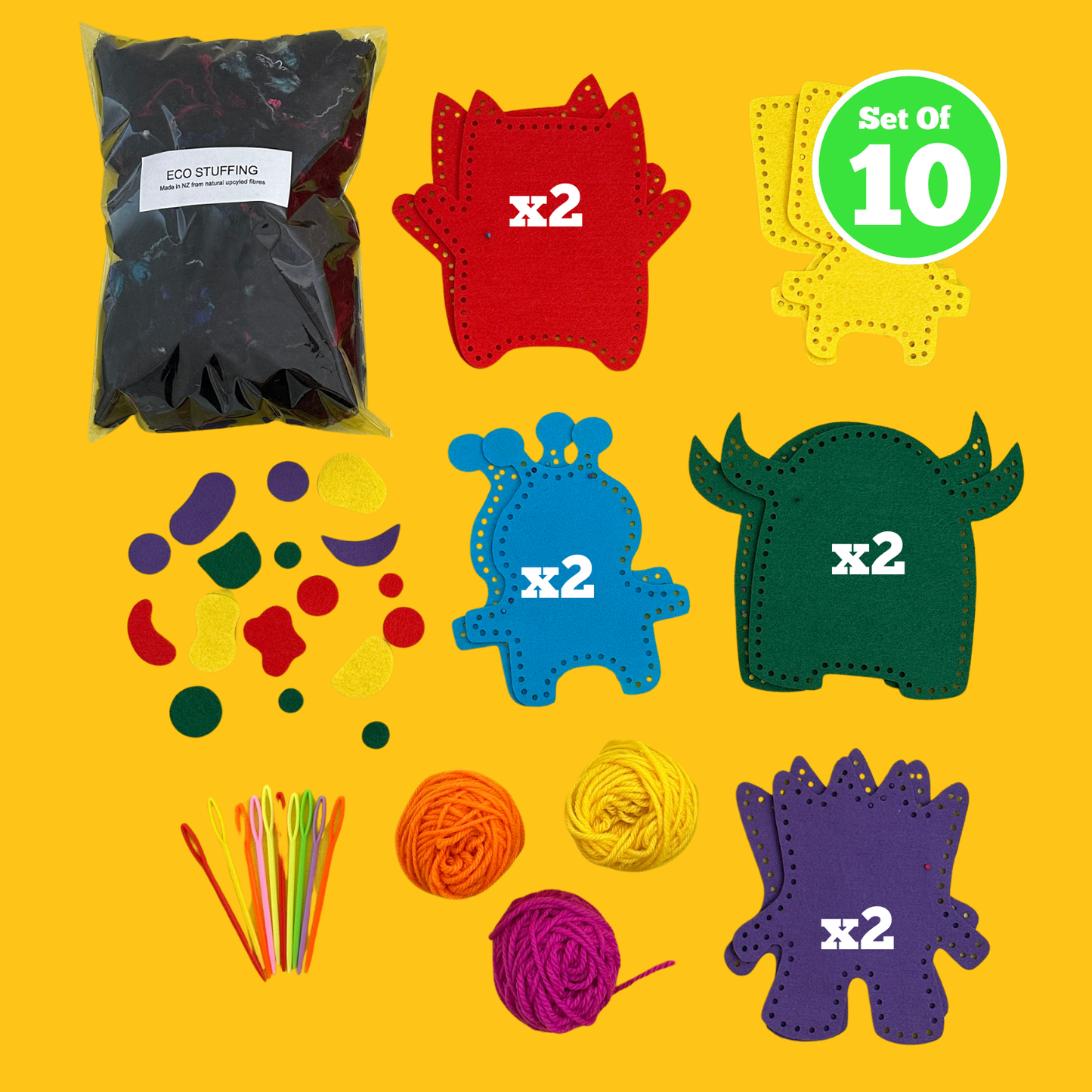 Set of 10 - Monster Plushies