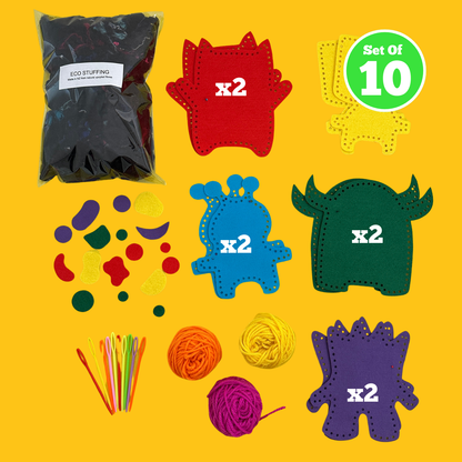 Set of 10 - Monster Plushies