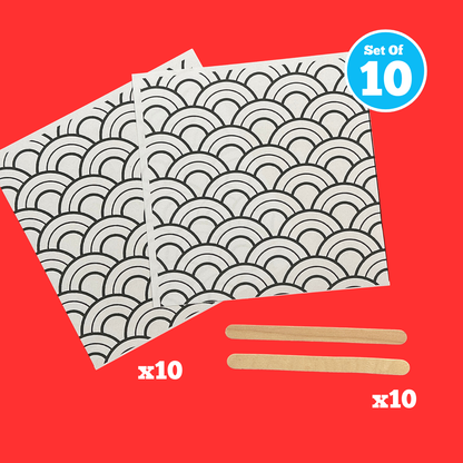 Set of 10 - Folding Fan