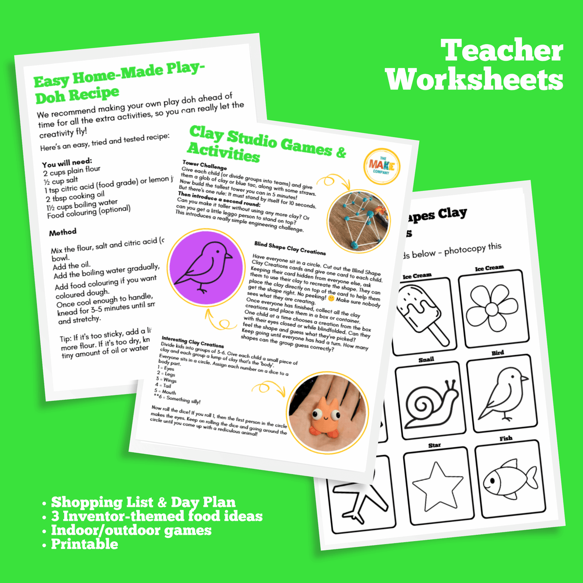 Clay Studio Full Day Activity Pack