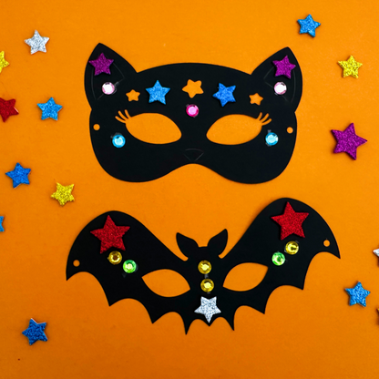 Set of 10 - Halloween Bat and Cat Mask