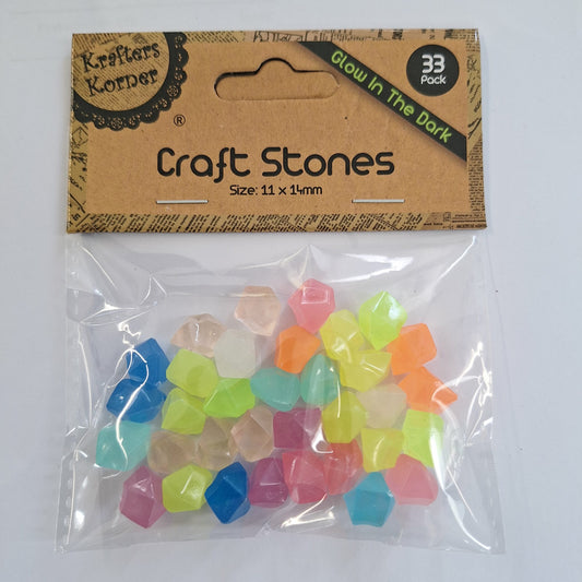 glow-in-the-dark stones 33pk