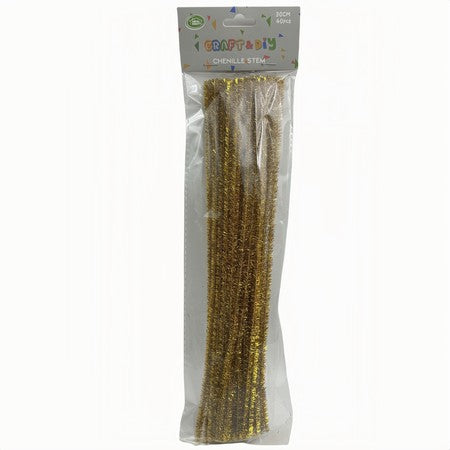 Gold Glitter 30cm Chenille Sticks 40pcs
