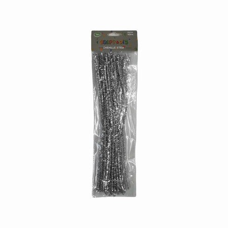 Silver glitter Chenille Sticks 40pcs