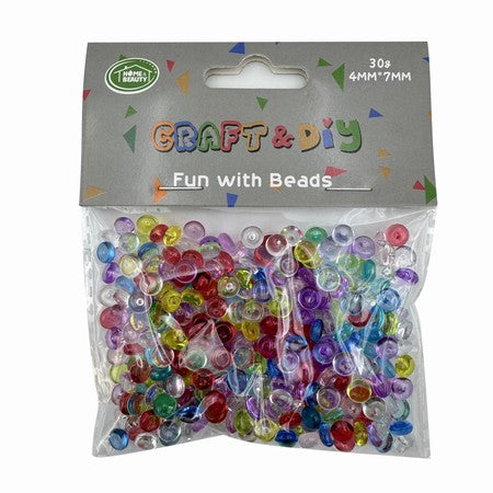 Transparent Coloured Beads 5mm (no hole)