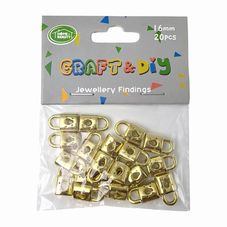 Gold Lock Pendant Charms (16mm)