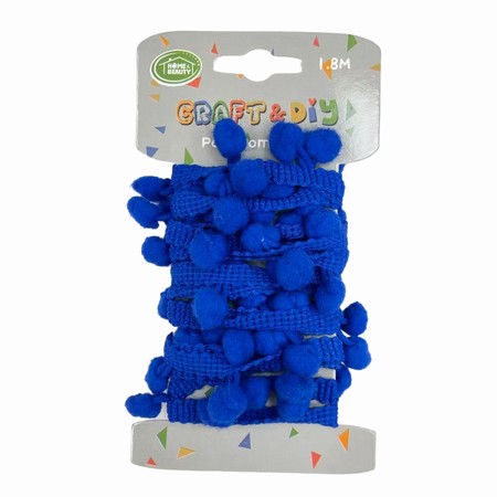 Blue Pom Pom Trim 1.8m