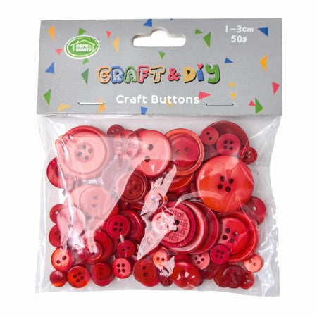 Craft Buttons - Various Sizes & Colours 1-3.5cm (50g)
