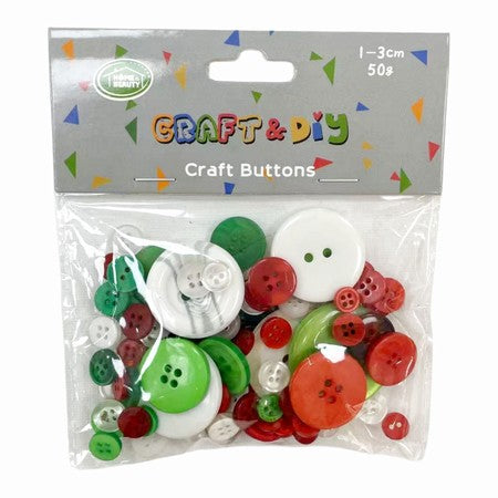 Craft Buttons - Various Sizes & Colours 1-3.5cm (50g)