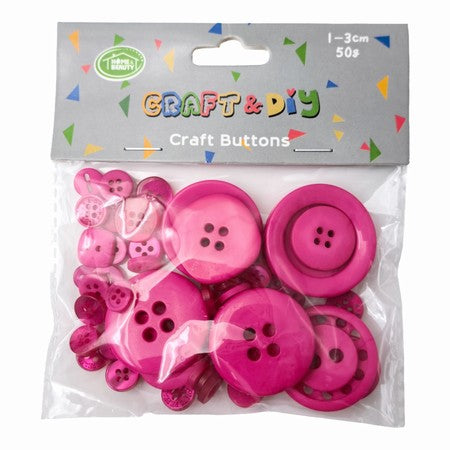 Craft Buttons - Various Sizes & Colours 1-3.5cm (50g)
