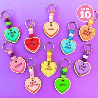 Set of 10 Valentine Heart Bag Charms