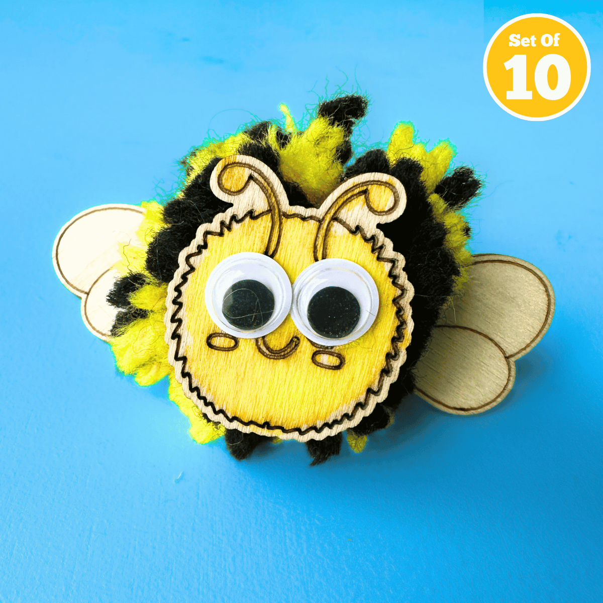 Set of 10 - Pom Pom Bee