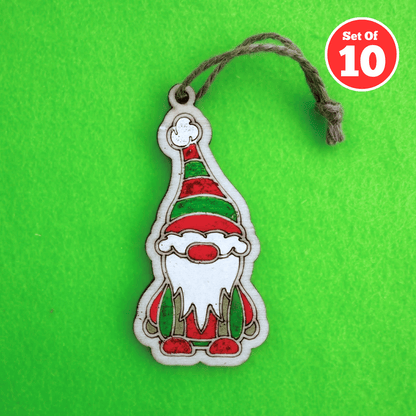 Set of 10 - Gnome Christmas Decoration