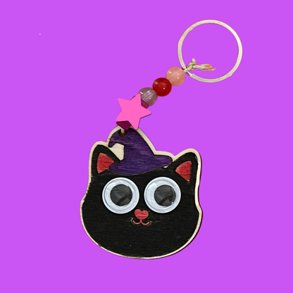 Set of 10 - Halloween Cat Bag Charm