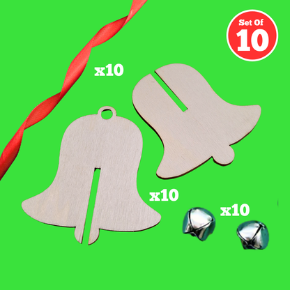 Set of 10 - 3D Wooden Bell