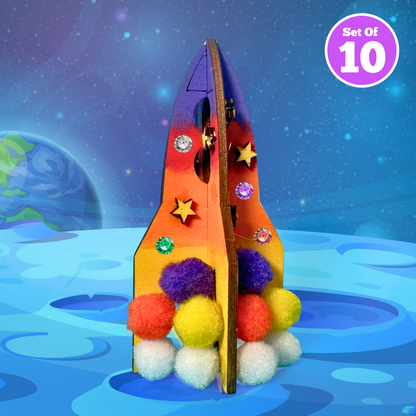 Set of 10 - 3D Rocket Ship