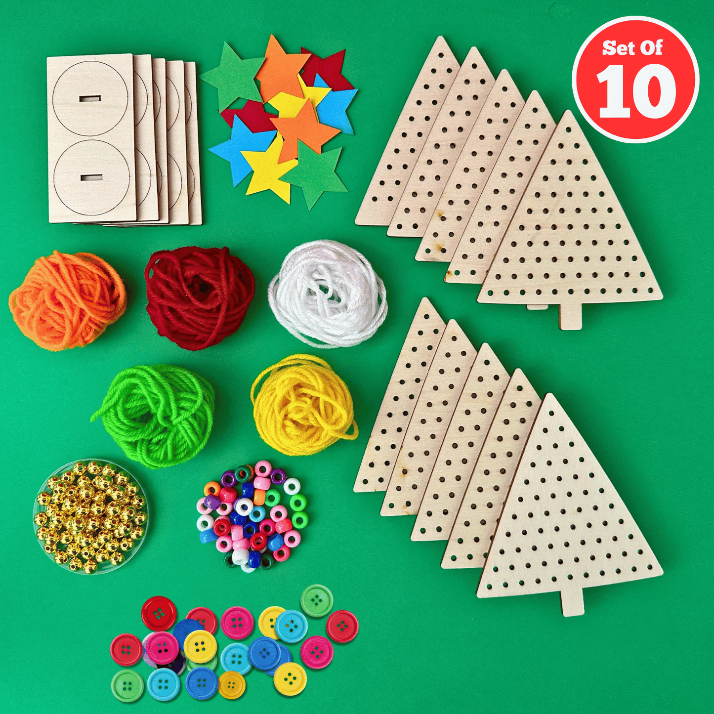Set of 10 - Merry Weaving Christmas Tree