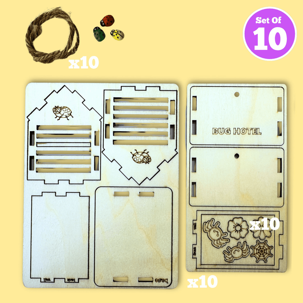 Set of 10 - Mini Bug Hotel