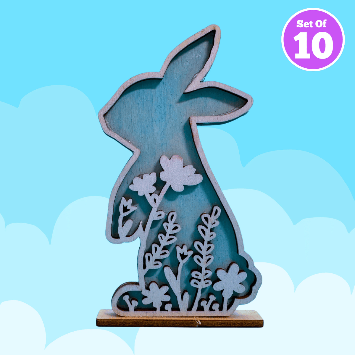 Set of 10 - Silhouette Bunny