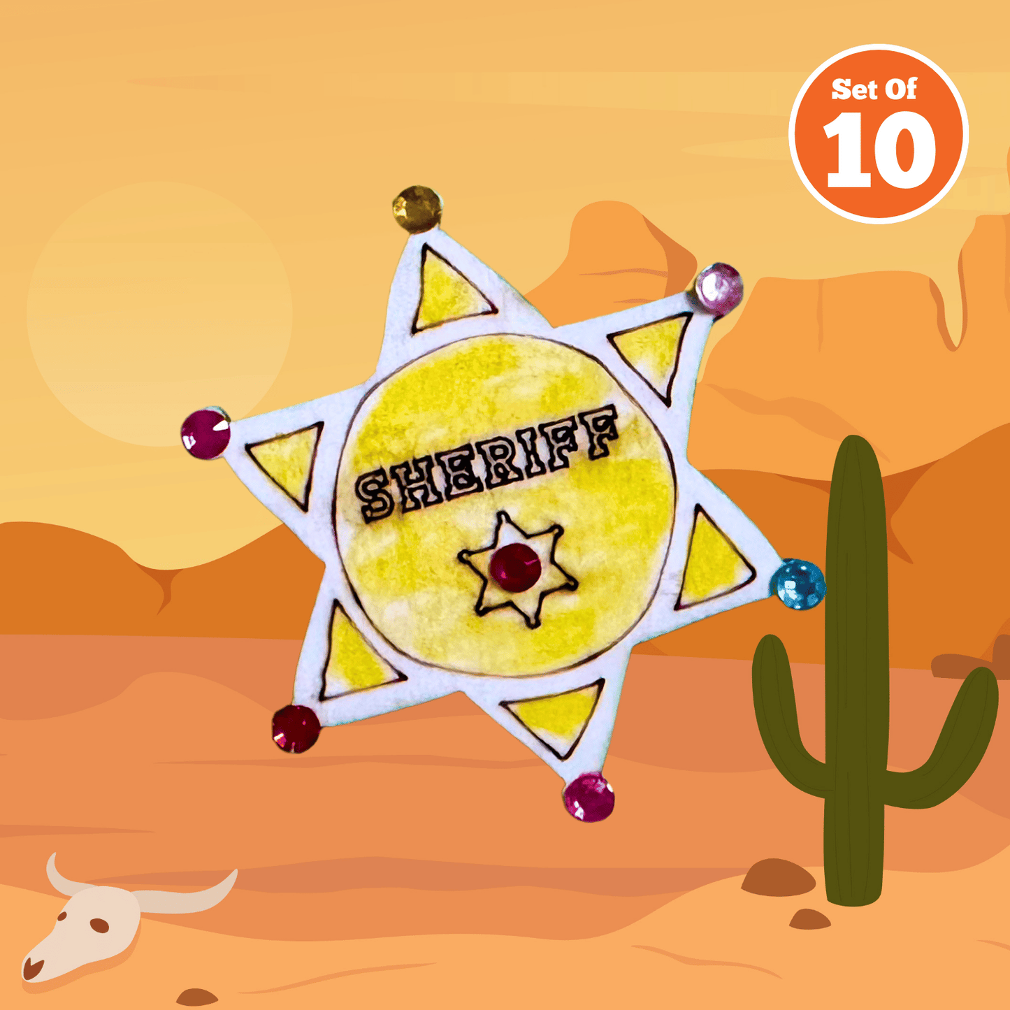 Set of 10 - Sheriff's Badge