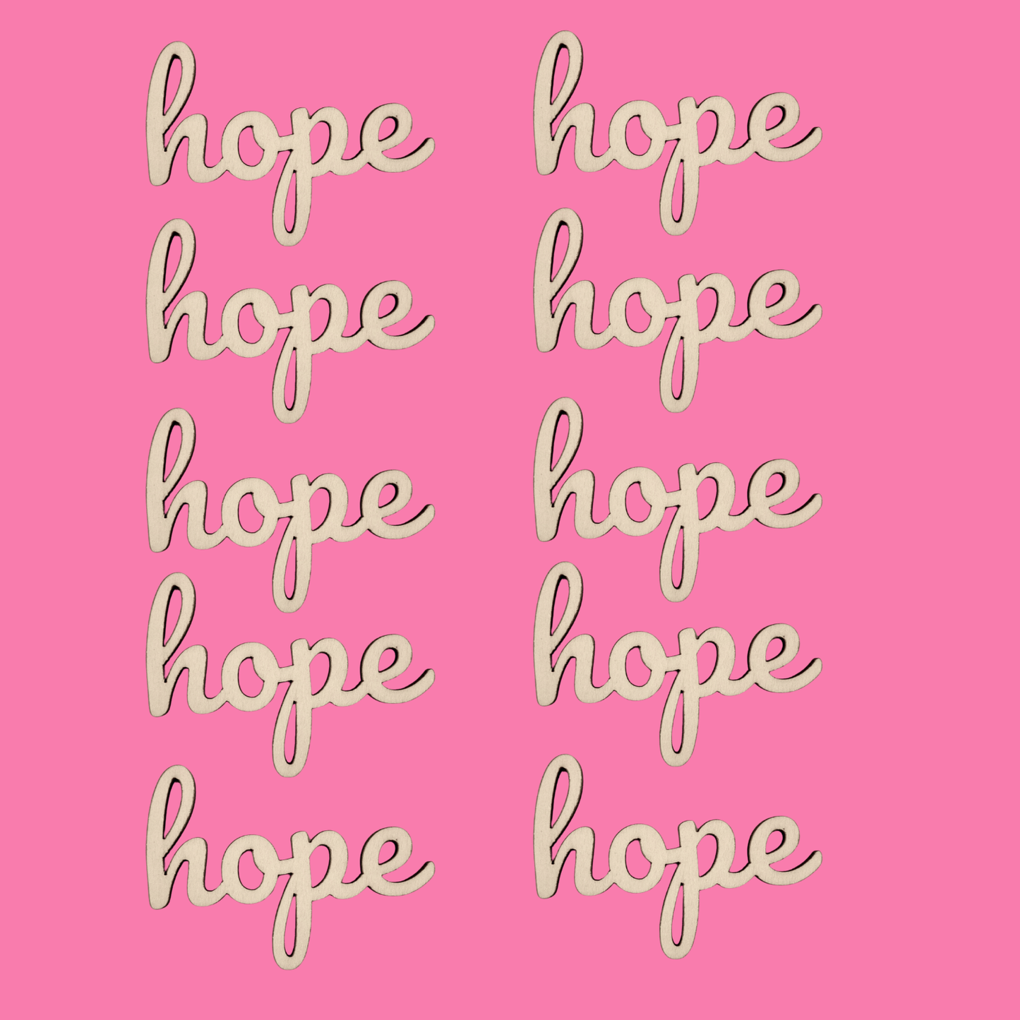 13cm Inspirational Words Wood Set of 10