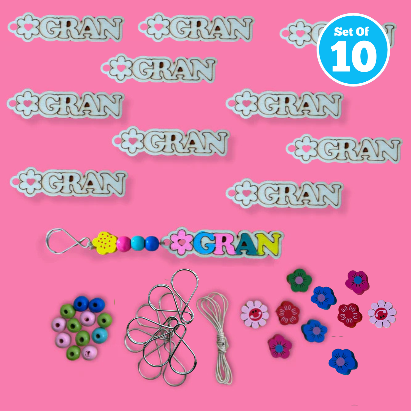 Set of 10 - Gran Keyring