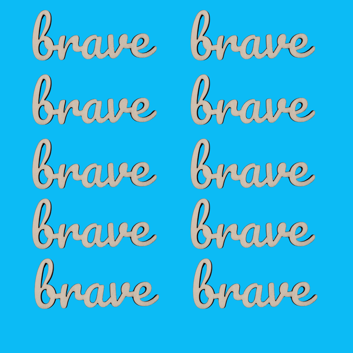 13cm Inspirational Words Wood Set of 10