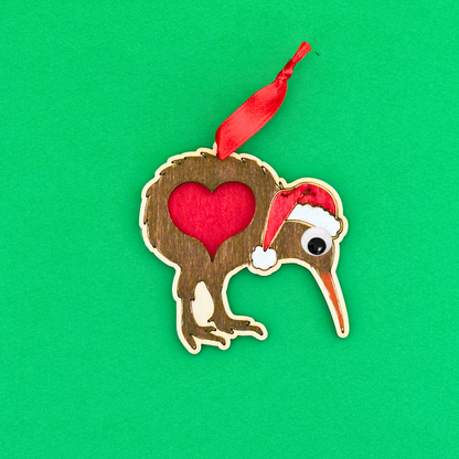 Set of 10 - Santa Kiwi Decoration