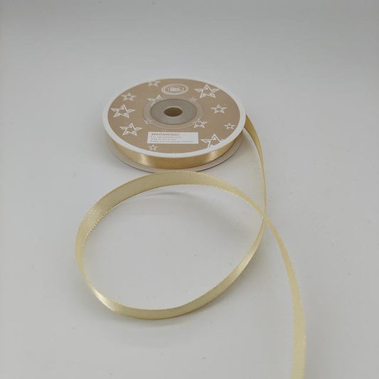 1cm Cream Satin Ribbon