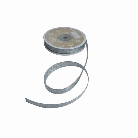 1cm Silver Glitter Ribbon