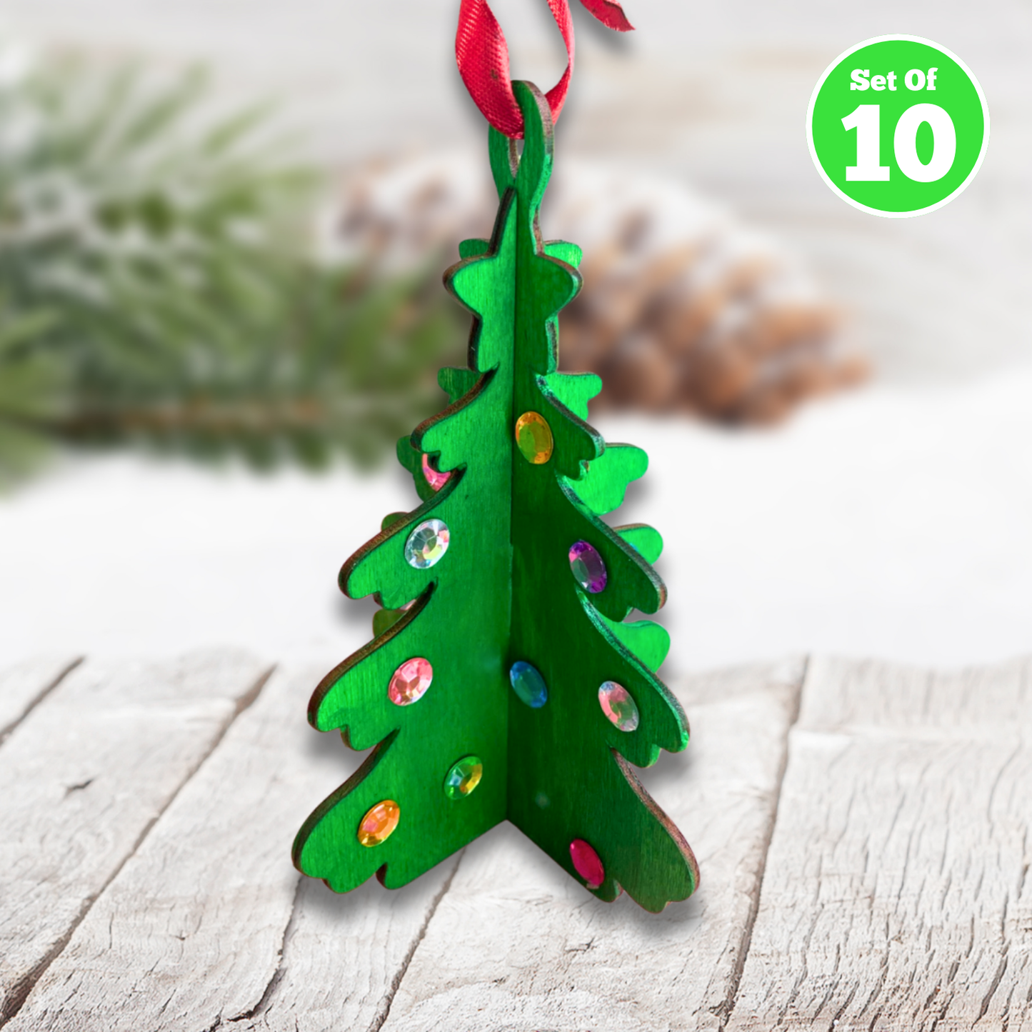 Set of 10 - 3D Christmas Tree (Large)