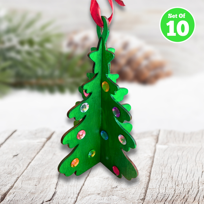 Set of 10 - 3D Christmas Tree (Large)