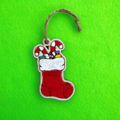 Set of 10 Santa Stocking Christmas Decoration