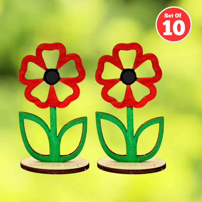 Set of 10 - ANZAC Poppy Flowers