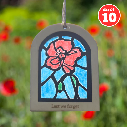 Set of 10 - ANZAC Poppy Frame