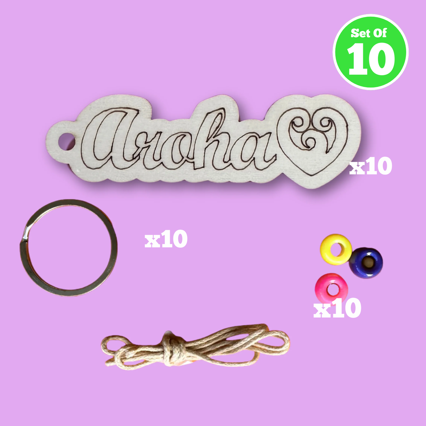 Set of 10 - Aroha Keyring