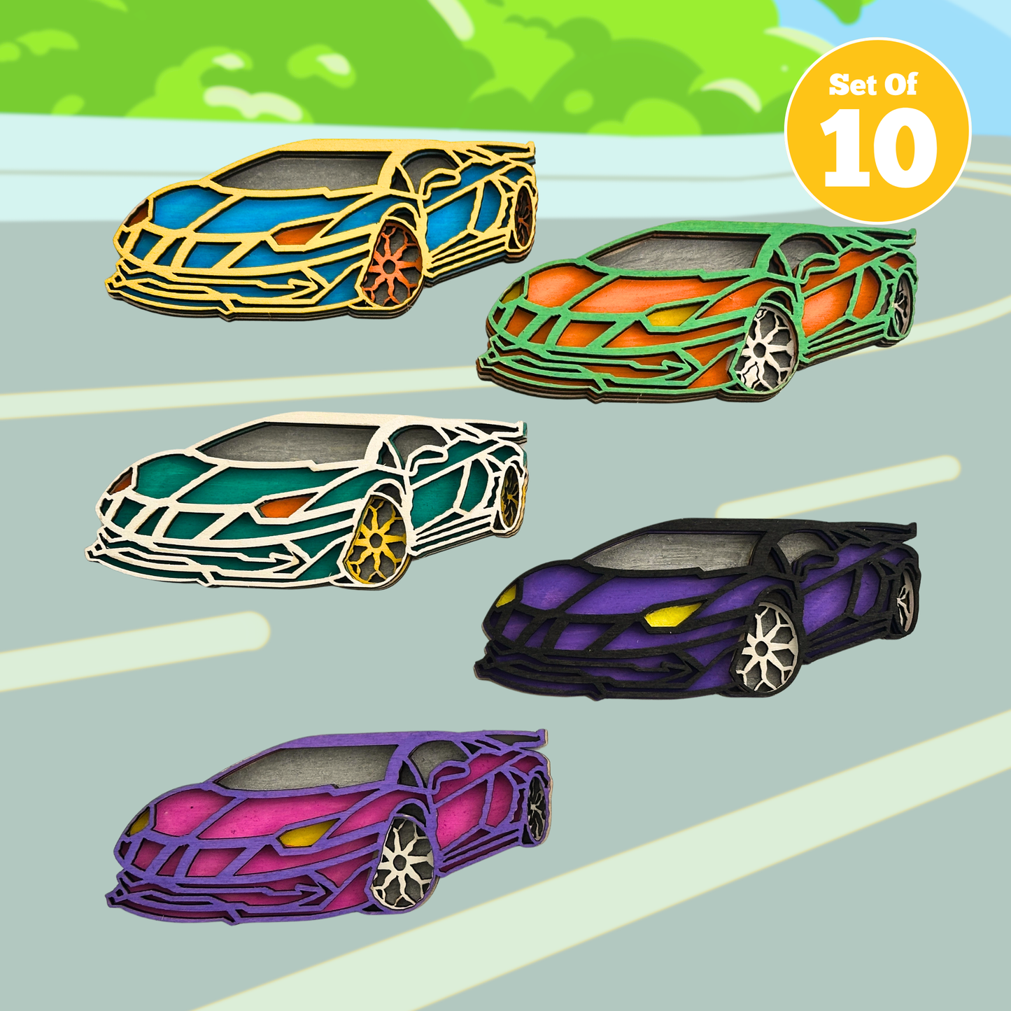 Set of 10 - Super Cars