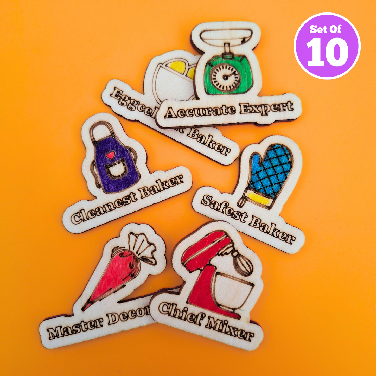 Set of 10 - Baker Badges