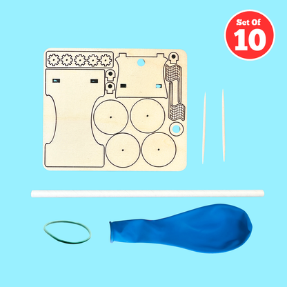Set of 10 - Balloon Race Car
