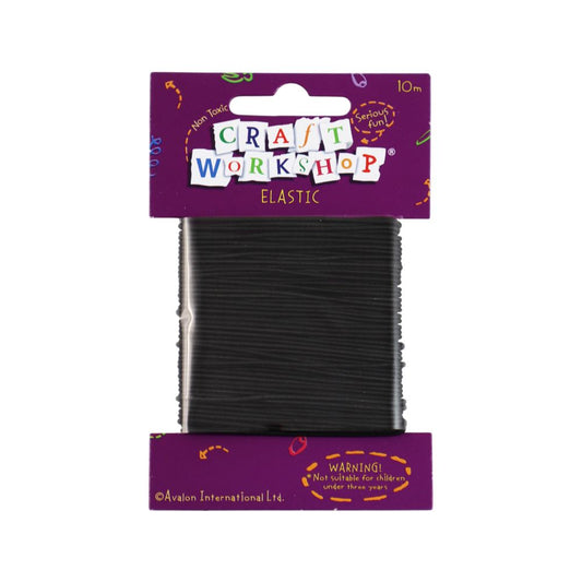 Craft Elastic 1mm Round Black 10m