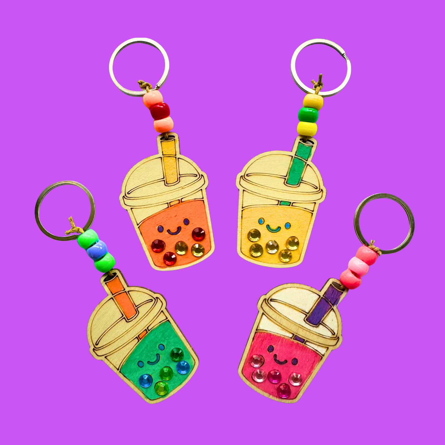 Set of 10 - Boba Tea Bag Charms
