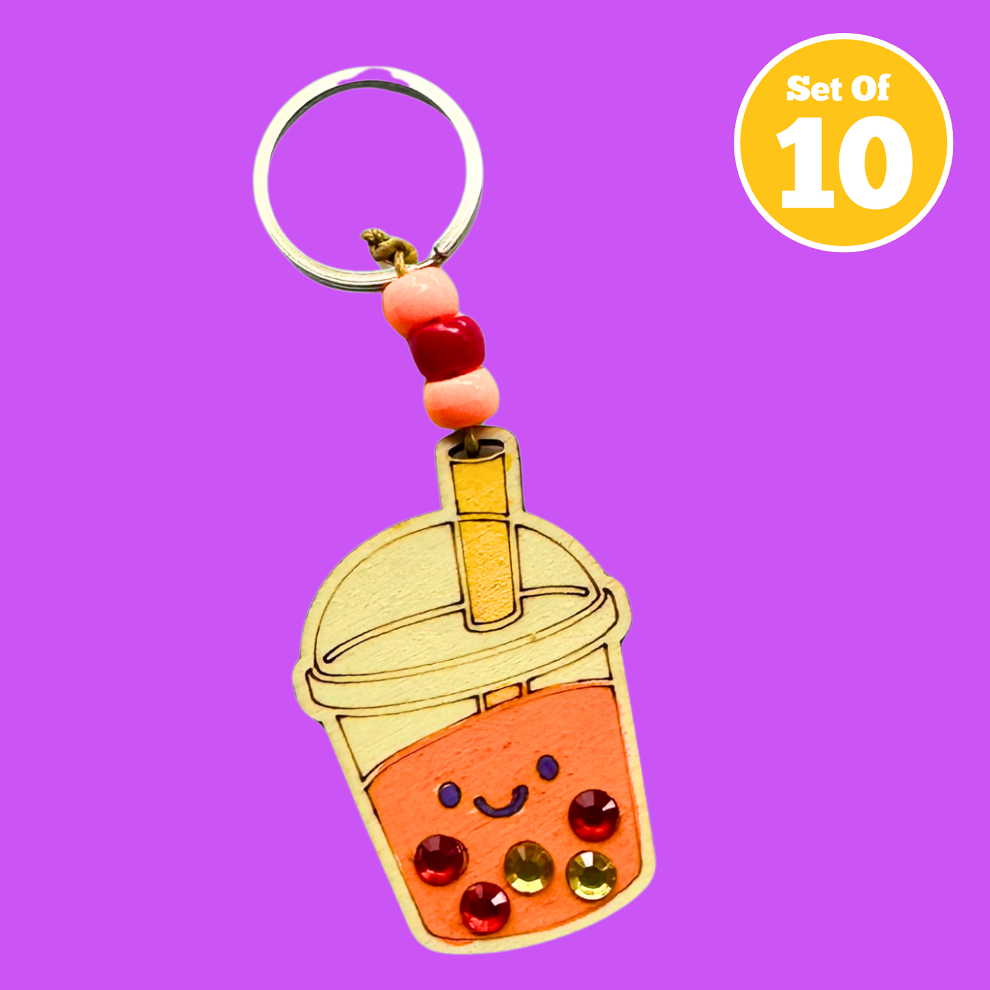 Set of 10 - Boba Tea Bag Charms