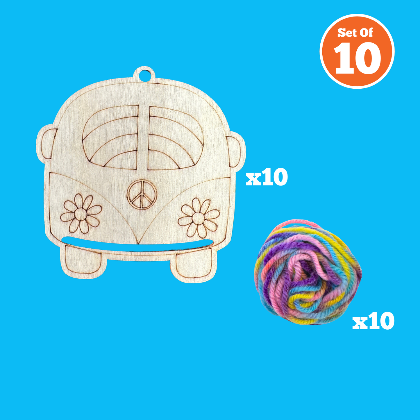 Set of 10 - Boho Combi Van