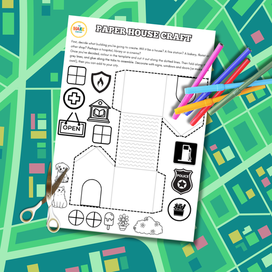 Make and Design a Paper House or Shop - Free Printable